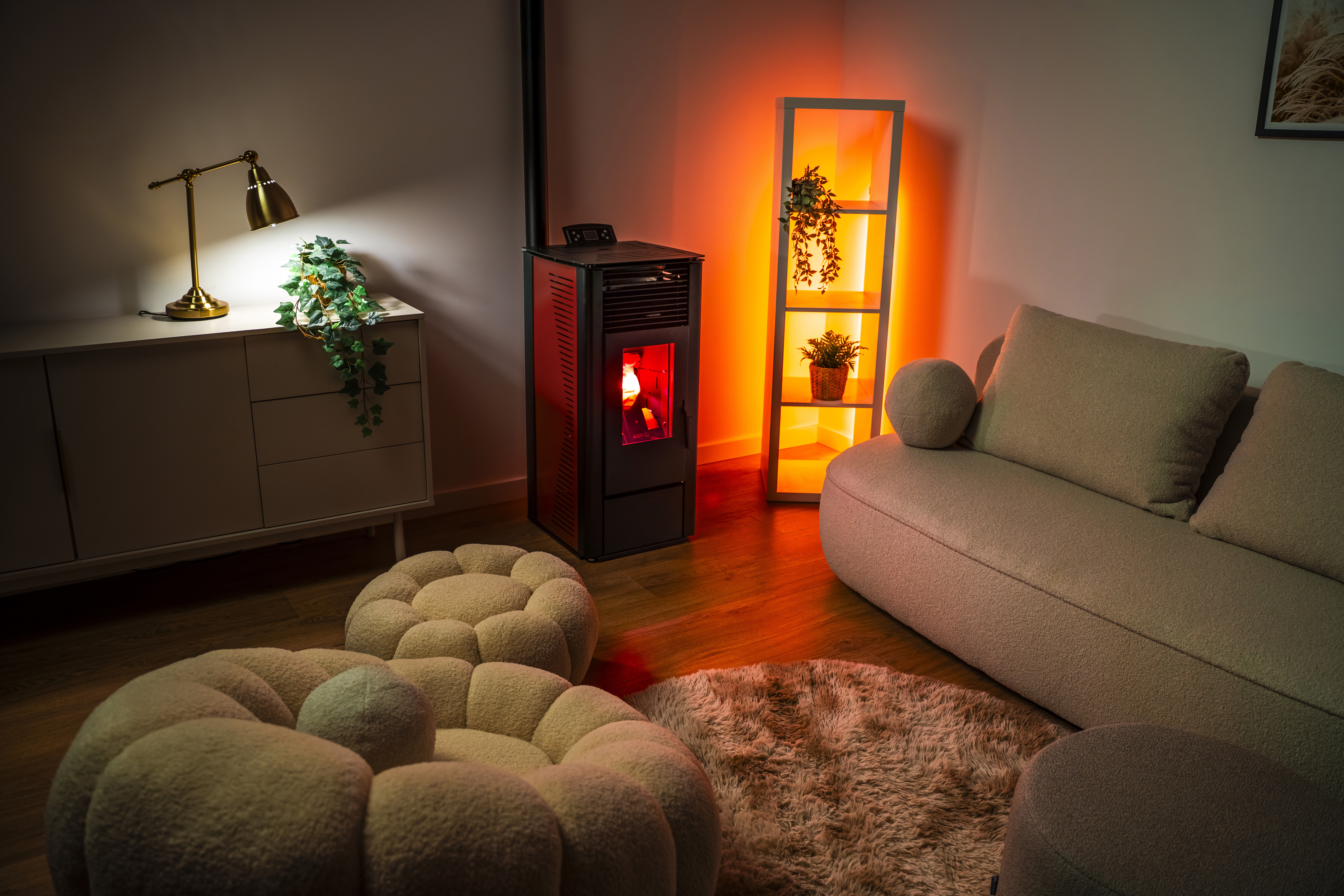 Detail moderného vykurovacieho kotla