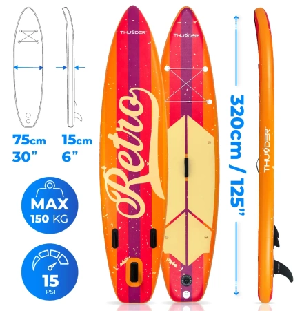 SUP doska 320cm THUNDER RETRO