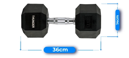 Hexagonálna jednoručka 17,5 kg THUNDER