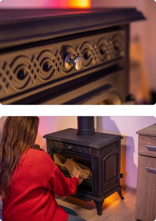 Liatinová pec na drevo HELIOS 10 kW