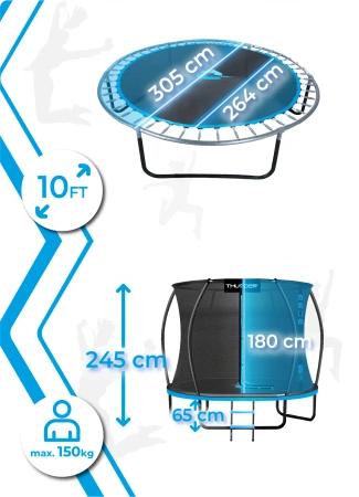 Trampolína THUNDER INSIDE ULTRA 10FT (305 cm) BLUE