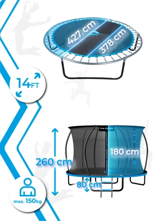 THUNDER INSIDE ULTRA 14FT trampolína (427 cm) MODRÁ