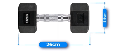 Hexagonálna jednoručka 5 kg THUNDER