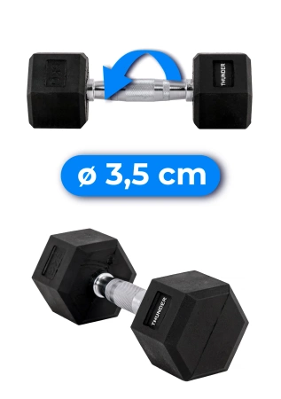 Hexagonálna jednoručka 5 kg THUNDER