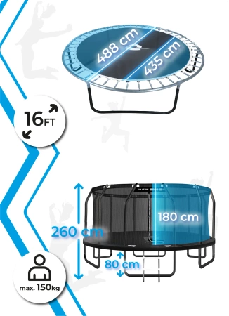 Trampolína THUNDER INSIDE ELITE 16FT (488 cm) BLACK