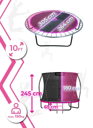 Trampolína THUNDER INSIDE ULTRA 10FT (305 cm) PINK