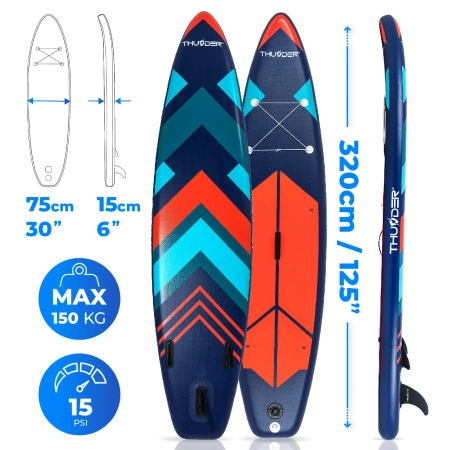 SUP doska 320cm THUNDER STRIPES