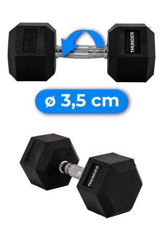 Hexagonálna jednoručka 15 kg THUNDER