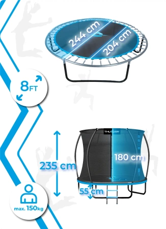 Trampolína THUNDER INSIDE ULTRA 8FT (244cm) BLUE