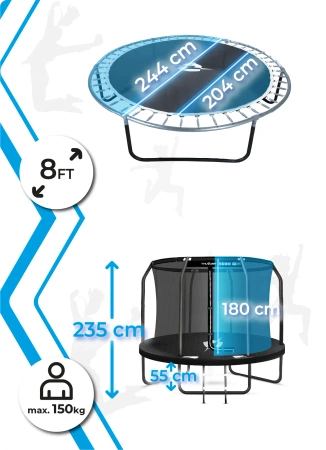 Trampolína THUNDER INSIDE ELITE 8FT (244 cm) BLACK