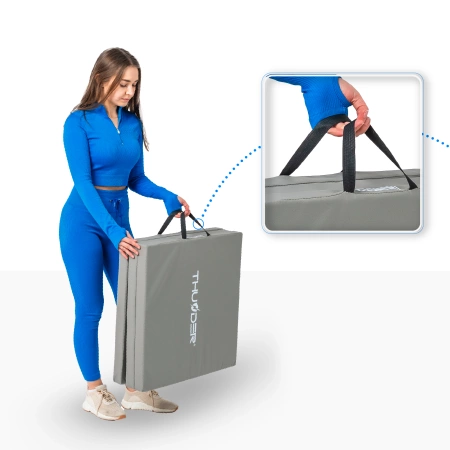 Gymnastická podložka šedá 180x60x5 THUNDER