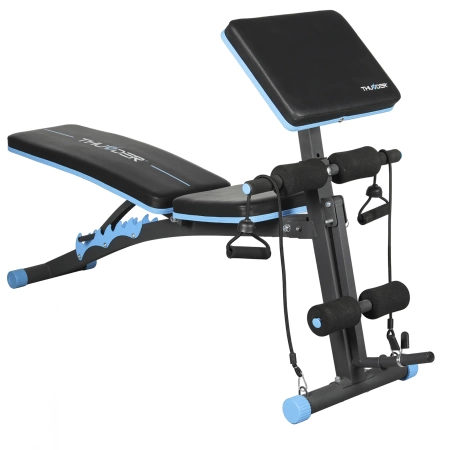 Posilňovacia lavica s expandérmi a opierkou nôh THUNDER FORIA