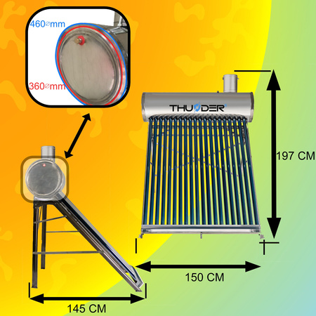Beztlakový solárny kolektor THUNDER so zásobníkom 200 L