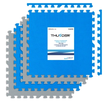 Penové puzzle na cvičenie THUNDER modro-šedá 60x60x2cm